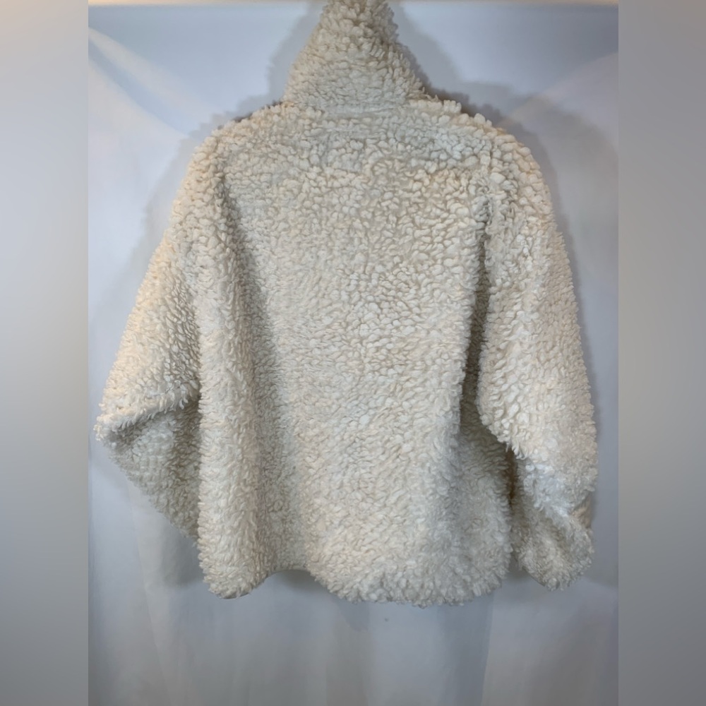 Abercrombie Fitch Women's Sherpa Zip Sweater in Cream White Size Small - Picture 3 of 8